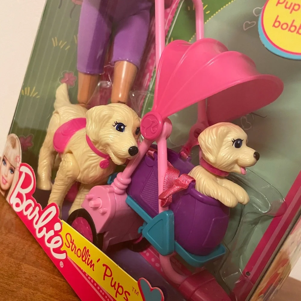 Vintage Barbie Strollin Pups Set Y2K Vintage Toys Collectible Rare Retro Pet Dog
